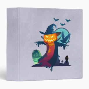Halloween Haunted Scarecrow With Bats And A Crow Binder
