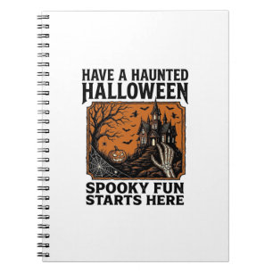 Halloween Haunted Shirt Spooky Vintage Party Desig Notebook