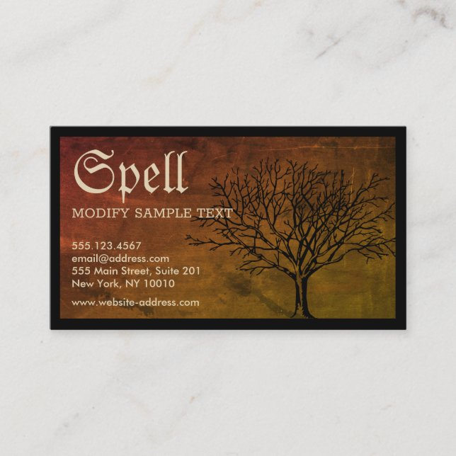 Halloween Haunted Tree  Business Card (Front)