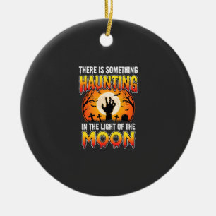Halloween Haunting Moon Graveyard Horror Ceramic Ornament