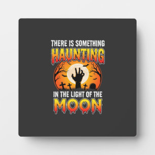 Halloween Haunting Moon Graveyard Horror Plaque