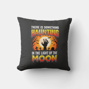 Halloween Haunting Moon Graveyard Horror Throw Pillow