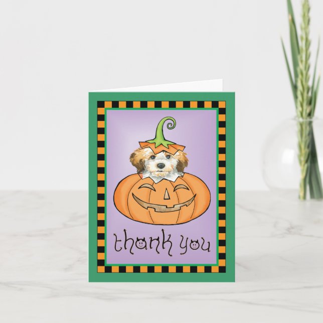 Halloween Havanese Thank You Card (Front)
