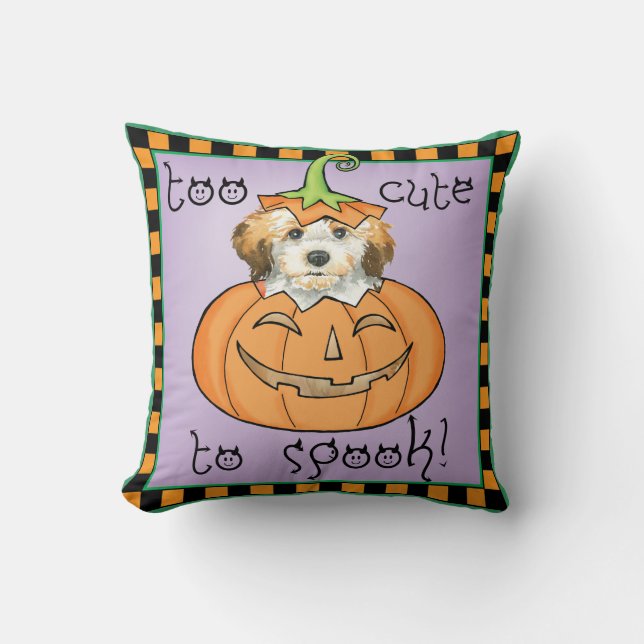 Halloween Havanese Throw Pillow (Front)