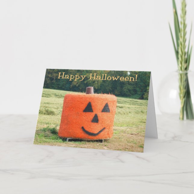 Halloween Hay Bale Card (Front)