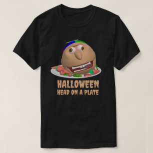 Halloween Head on a Plate with text Johnny T-shirt