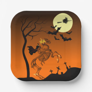 Halloween Headless Horseman Paper Plate