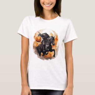 Halloween Headless Horseman With Pumpkin Head T-Shirt