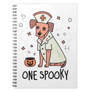 Halloween Healer Pup One Spooky Nurse Dog Notebook