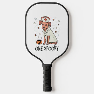 Halloween Healer Pup One Spooky Nurse Dog  Pickleball Paddle