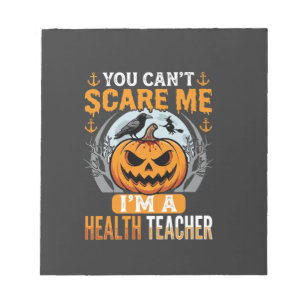 Halloween Health Teacher Scary Pumpkin Crow Notepad
