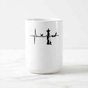 Halloween Heart Beat Black Cat and Bat Magic Mug