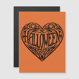 Halloween Heart, Black Heart, Holiday Magnetic Invitation
