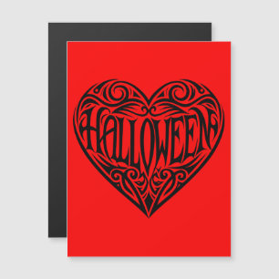 Halloween Heart, Black Heart, Holiday Magnetic Invitation