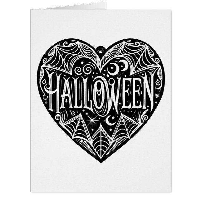 Halloween Heart, Black Heart Shape, Holiday (Devant)