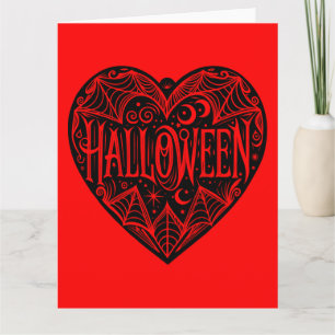 Halloween Heart, Black Heart Shape, Holiday Card