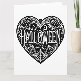 Halloween Heart, Black Heart Shape, Holiday Card