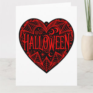 Halloween Heart, Black Heart Shape, Holiday Card