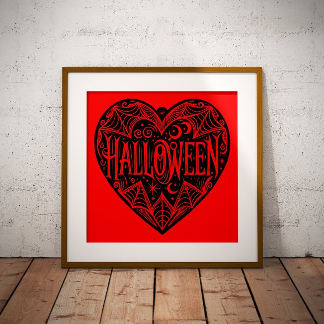 Halloween Heart, Black Heart Shape, Holiday Foil Prints (Creator Uploaded)