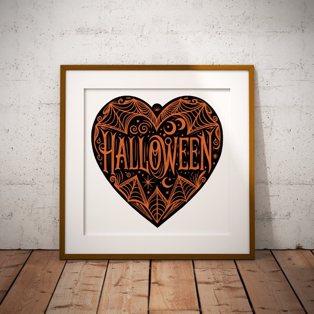 Halloween Heart, Black Heart Shape, Holiday Foil Prints (Creator Uploaded)
