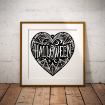 Halloween Heart, Black Heart Shape, Holiday