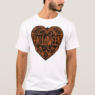Halloween Heart, Black Heart Shape, Holiday T-Shirt