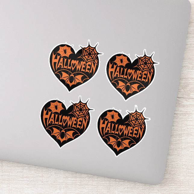 Halloween Heart, Black Heart Shape, Spider Web (Detail)