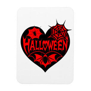 Halloween Heart, Black Heart Shape, Spider Web Magnet