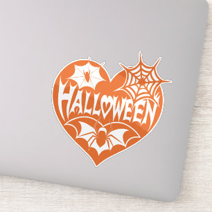Halloween Heart, Orange Heart Shape, Spider Web