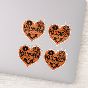 Halloween Heart, Orange Heart Shape, Spider Web