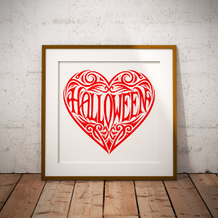 Halloween Heart, Red Heart, Holiday Photo Print