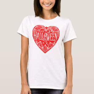Halloween Heart, Red Heart Shape, Holiday T-Shirt