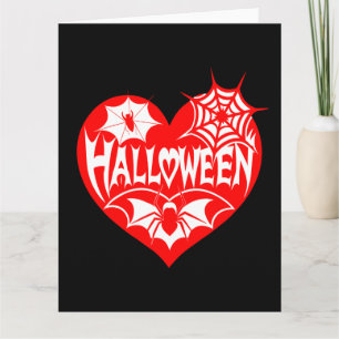 Halloween Heart, Red Heart Shape, Spider Web Card