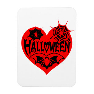 Halloween Heart, Red Heart Shape, Spider Web Magnet
