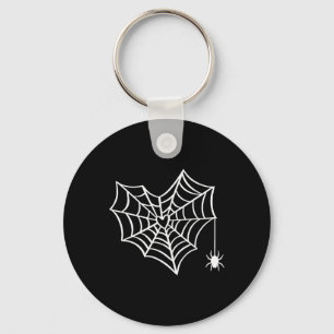 Halloween Heart Spider Web Spooky Costume Keychain