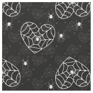 halloween heart spiderweb cobweb spiders  fabric
