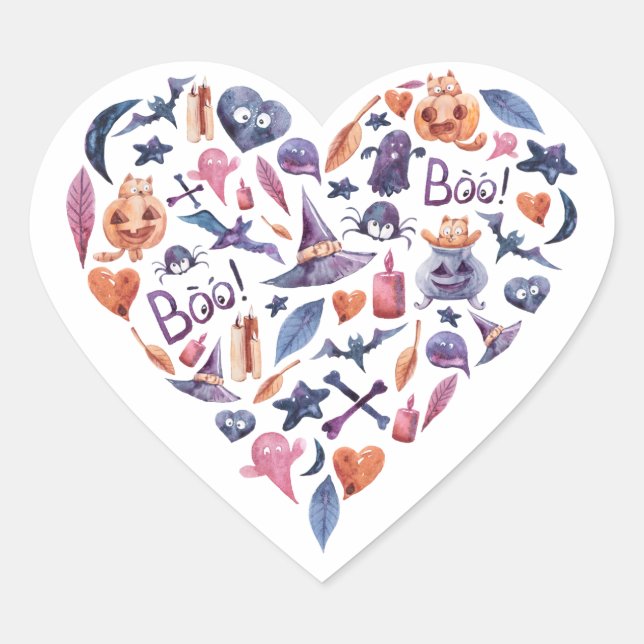 Halloween Heart Sticker (Front)