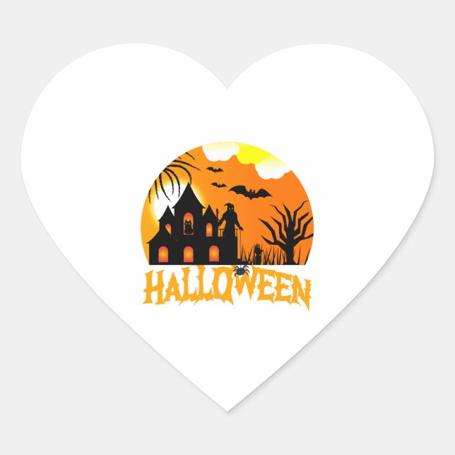 Halloween                                          heart sticker (Front)