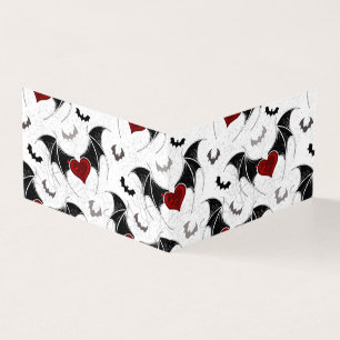 Halloween heart with black bat wings