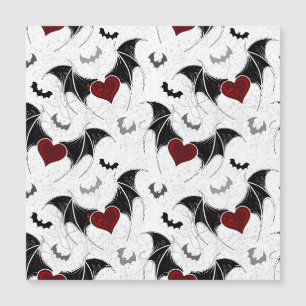 Halloween heart with black bat wings