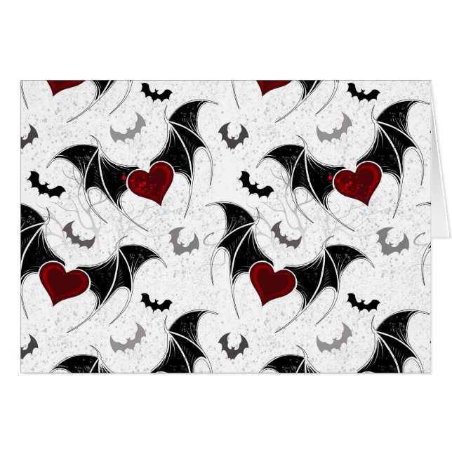 Halloween heart with black bat wings (Front Horizontal)