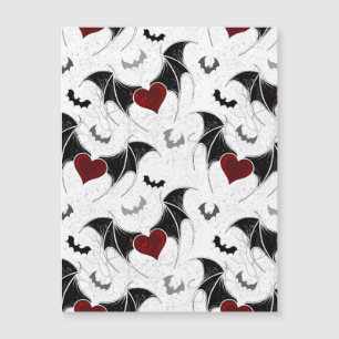 Halloween heart with black bat wings