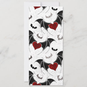 Halloween heart with black bat wings advice card