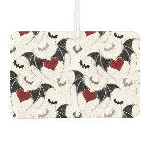 Halloween heart with black bat wings air freshener