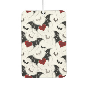 Halloween heart with black bat wings air freshener