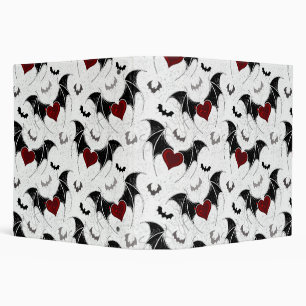 Halloween heart with black bat wings binder