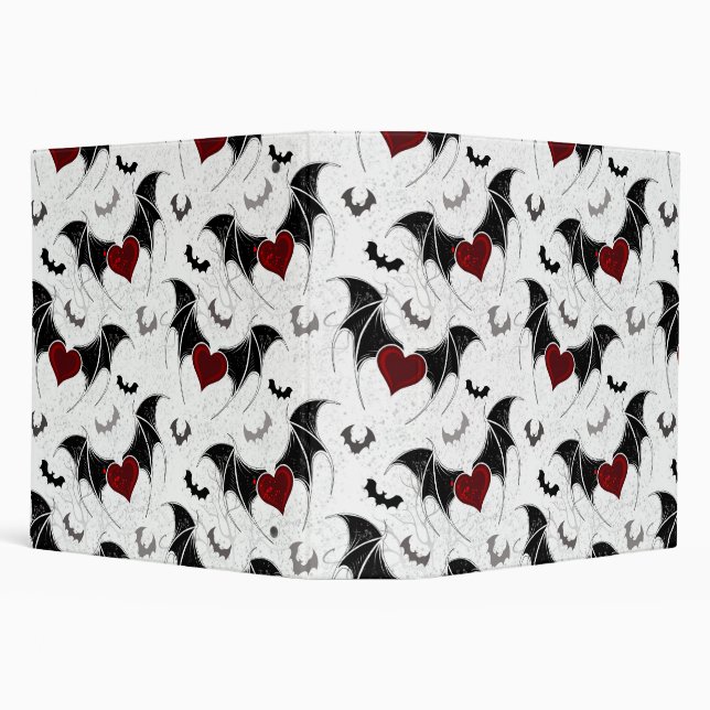 Halloween heart with black bat wings binder (Background)