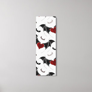 Halloween heart with black bat wings canvas print
