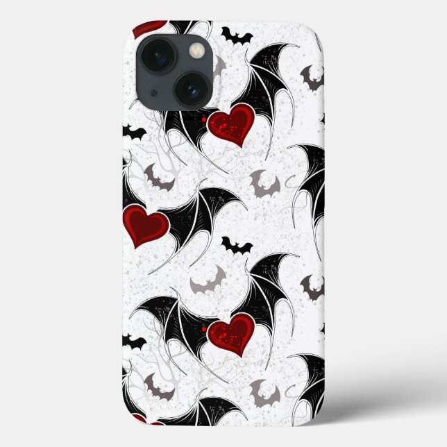 Halloween heart with black bat wings Case-Mate iPhone case (Back)