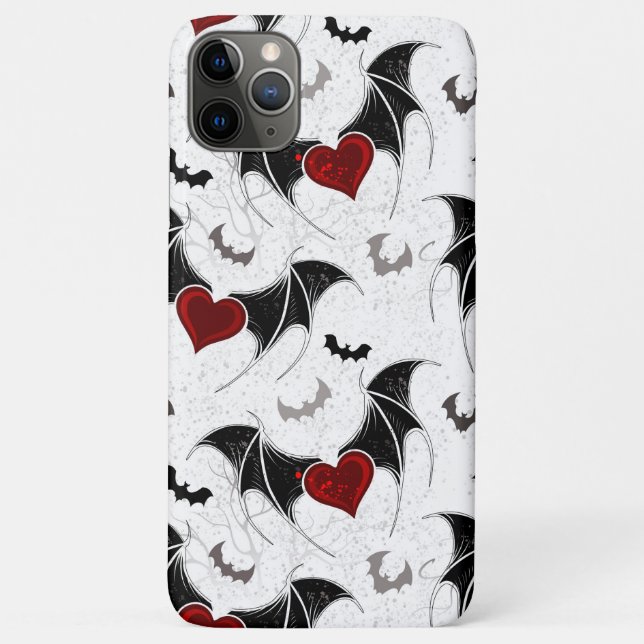 Halloween heart with black bat wings Case-Mate iPhone case (Back)